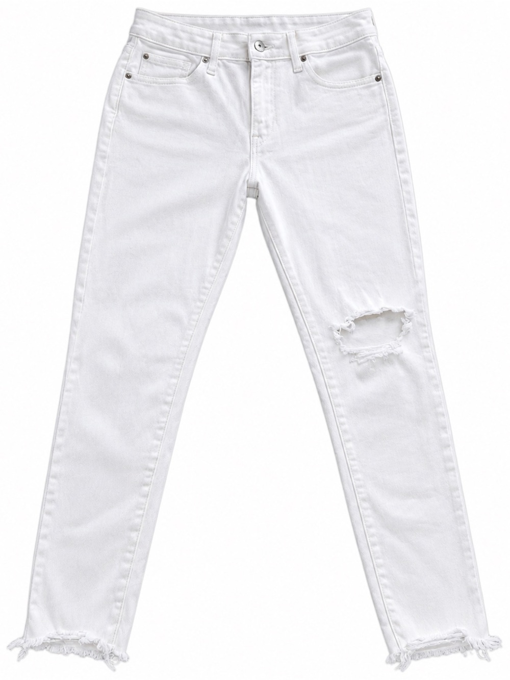Levi’s 721 Women’s Jeans Size 28 White High Rise Skinny Ankle Ripped Distressed